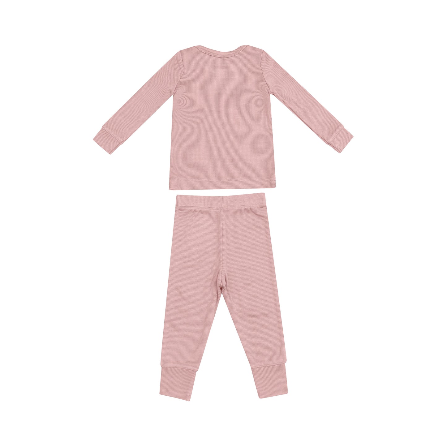 Rib Lounge Wear Set - Solid Silver Pink