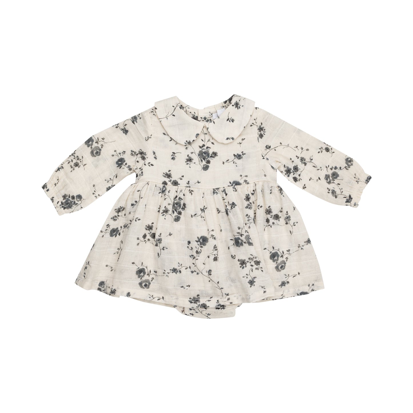 L/S Peter Pan Collar Bubble W/ Skirt - Climbing Roses