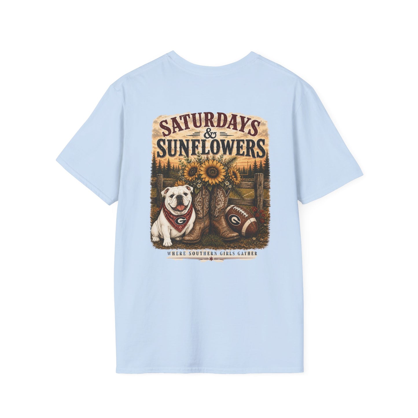 River + Pine - Saturdays and Sunflowers UGA Womens Tee