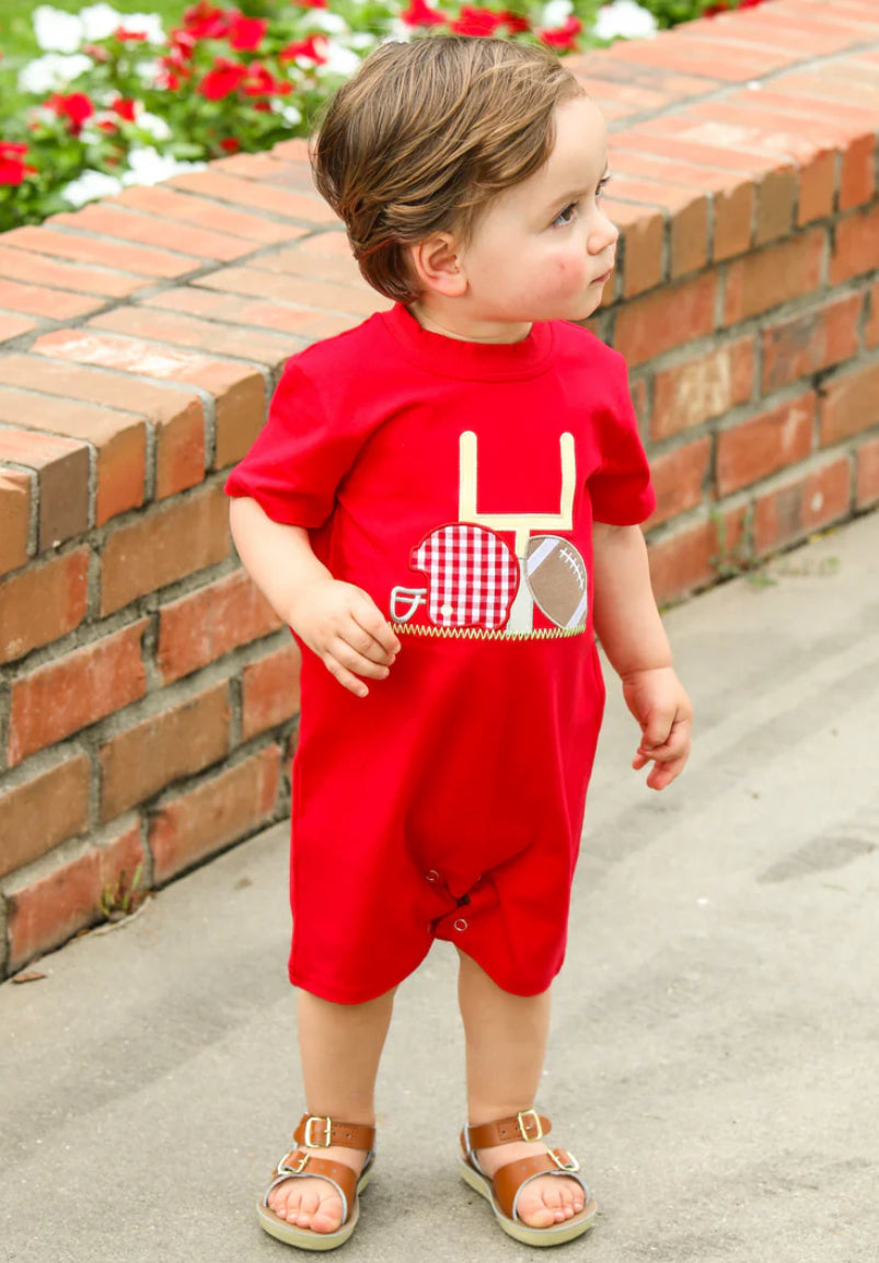 Red Touchdown Romper