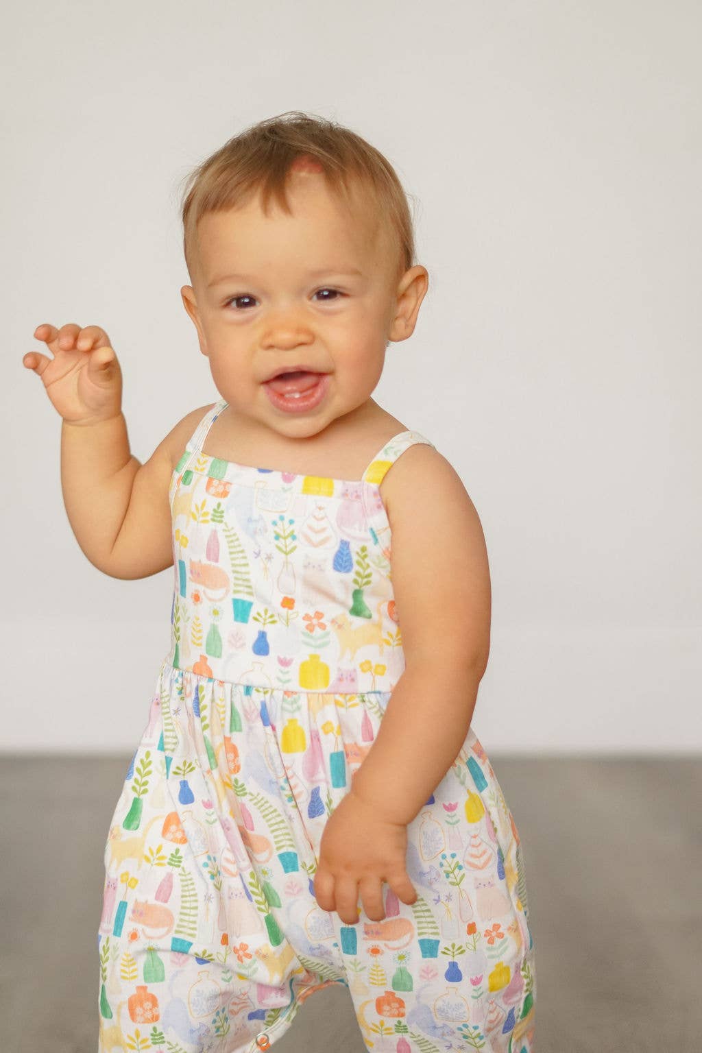 Camila Romper in Kitty Cats