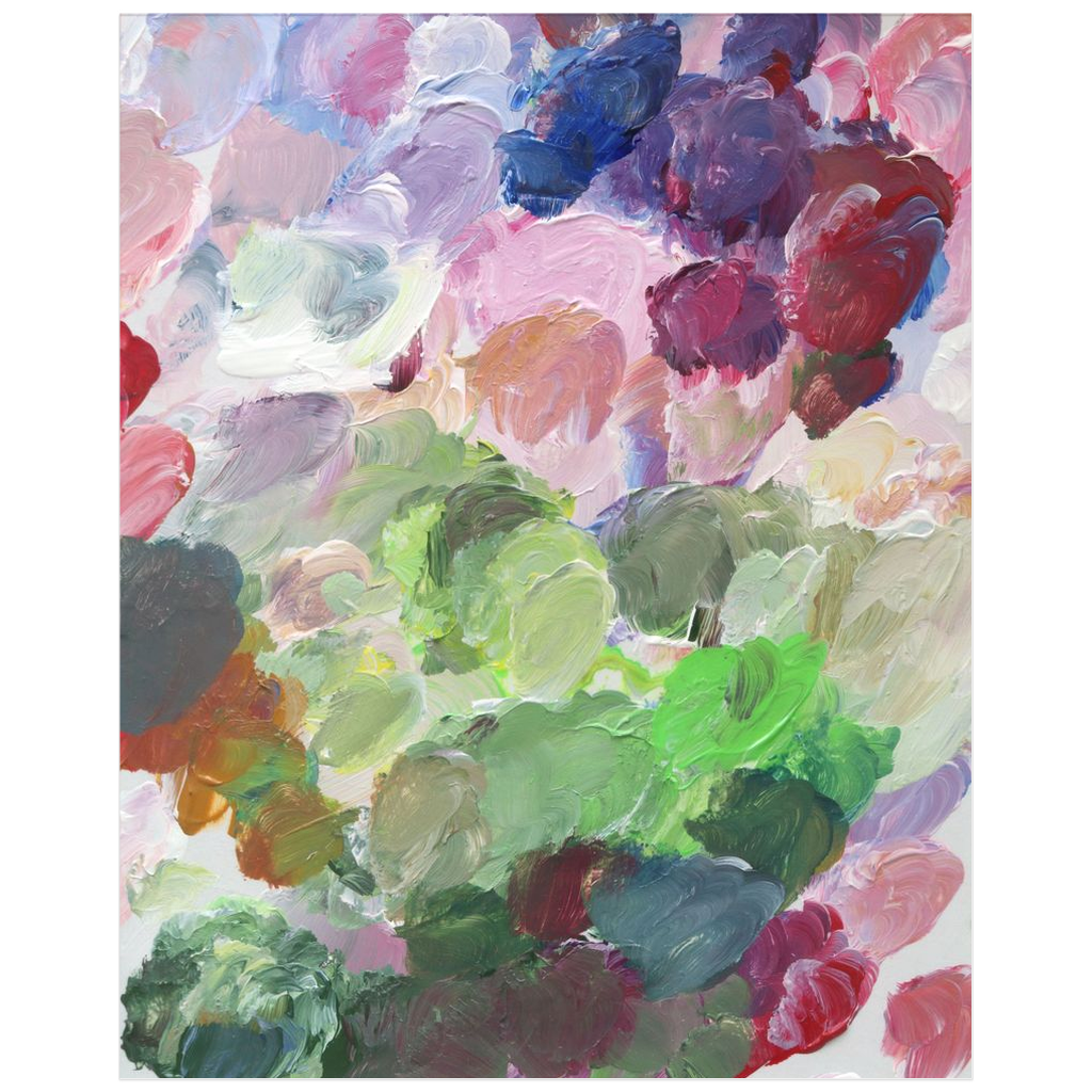 Aster paint palette, a fine art print on paper