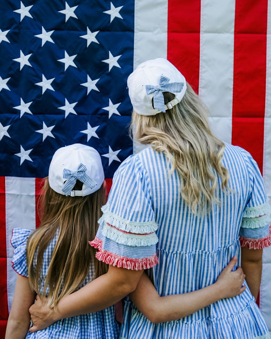 American Flag Bow Baseball Hat (Women)