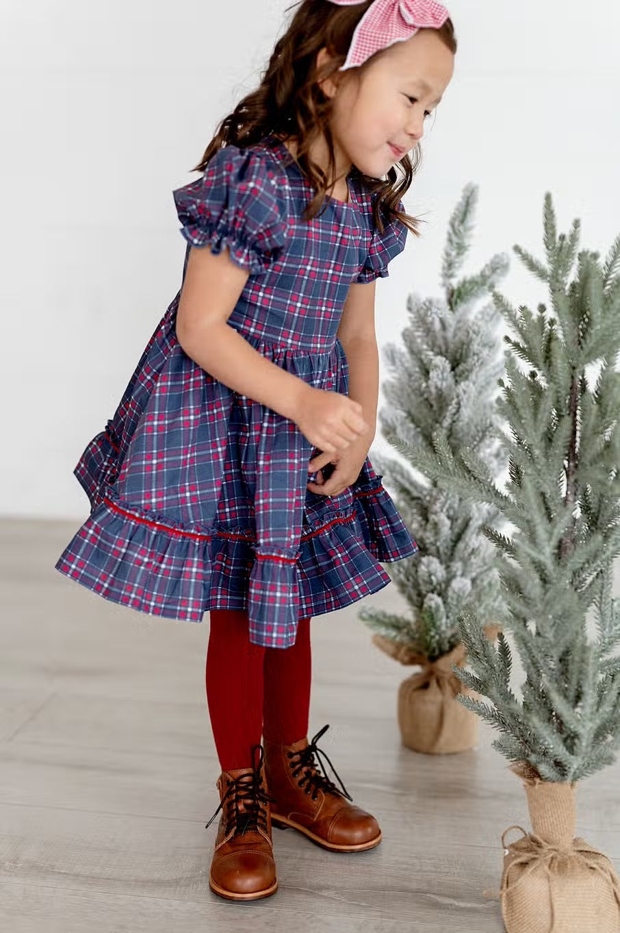 Aura Dress in Holiday Plaid