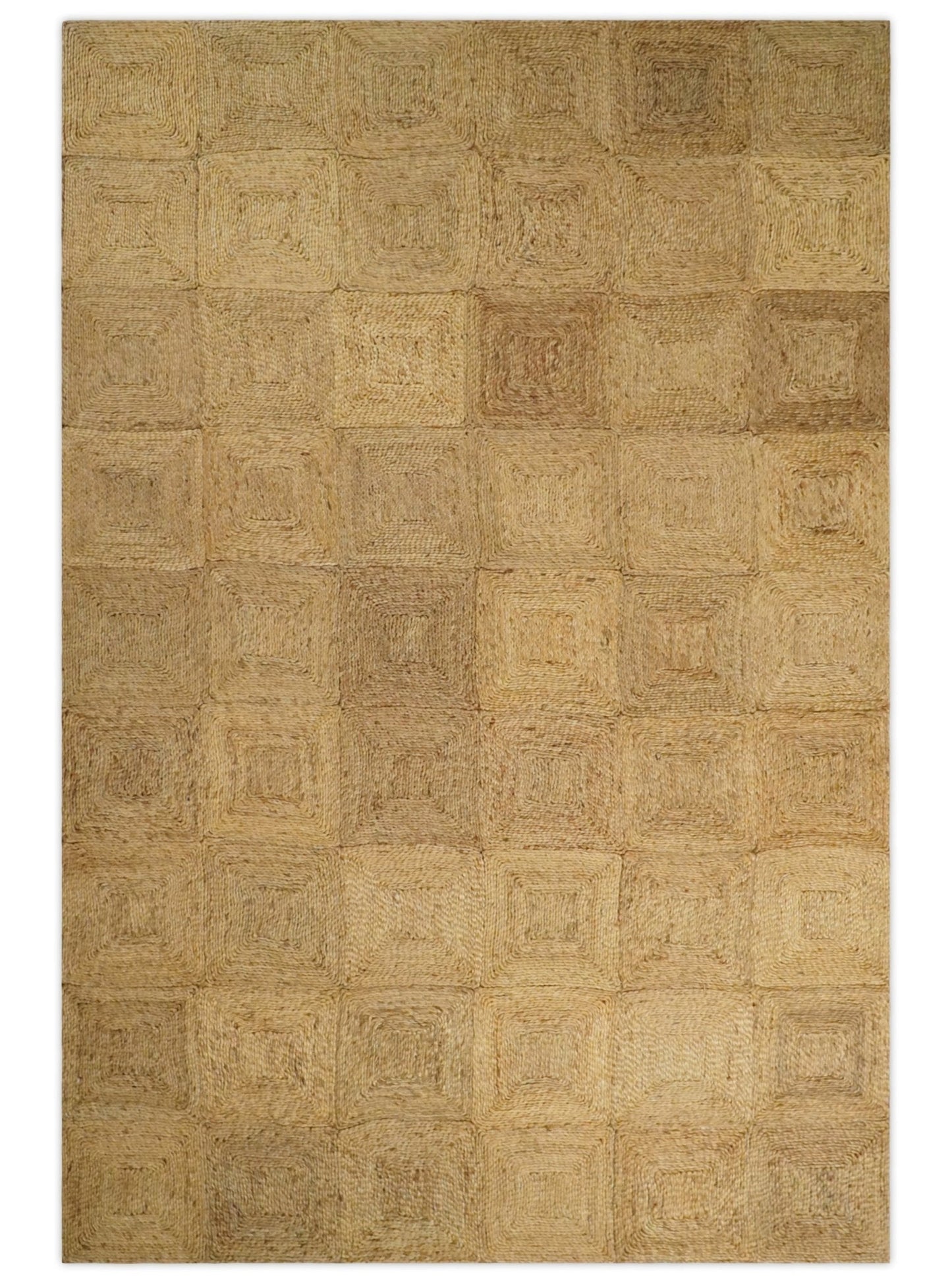 6x9 and 8x10 Hand Woven 100% Natural Fiber Brown Natural Jute and Wool Rug | JR16