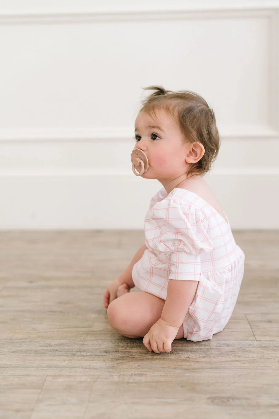 Puff Romper in Pink Picnic