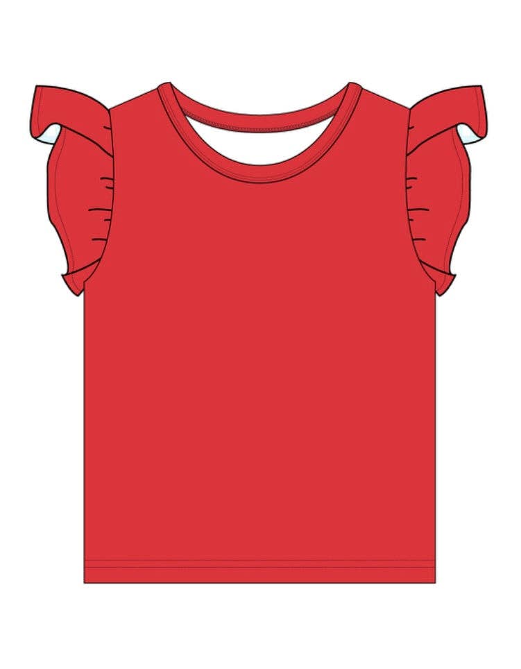 Sweet Bay Clothing - Red Ruffle Cap Sleeve T-shirt