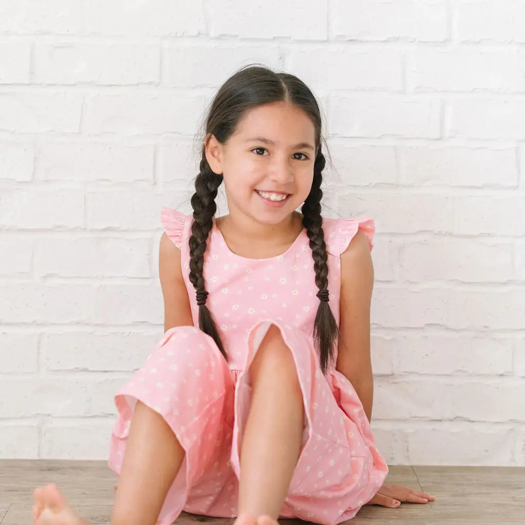 Ruffle Romper in Pink Petals