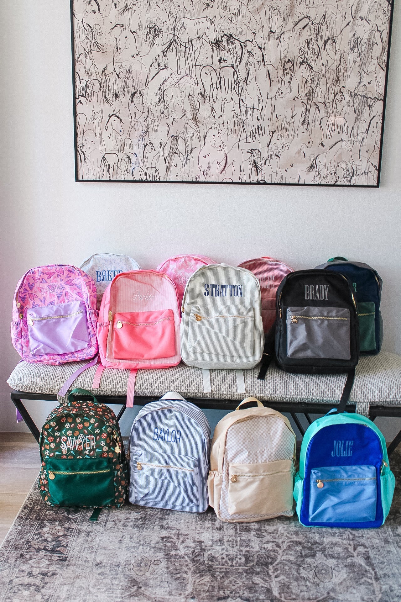 Tan Checkered Backpack