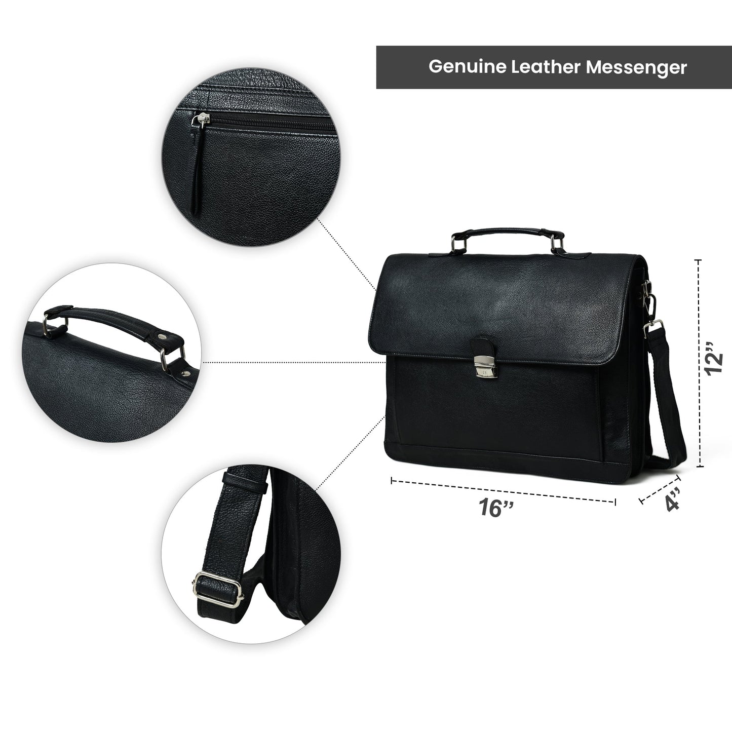 Business Attache Laptop Bag - Italian Finish