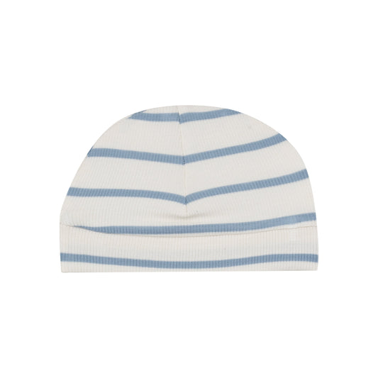 Beanie Hat - Modal Rib Stripe - Glacier Lake