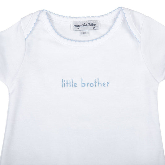 Magnolia Baby - Little Brother Embroidered Lap Bodysuit
