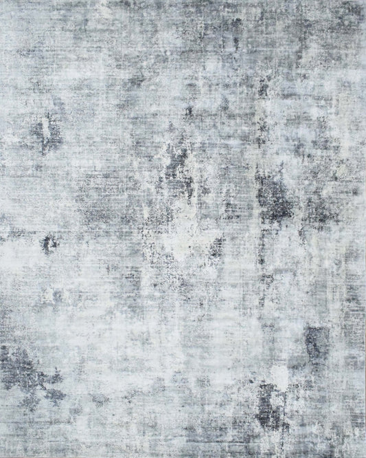 7.8x9.8 Rug, Abstract Blue and Gray Rug made with Viscose Art Silk, Living, Dinning and Bedroom Rug | TRD0092AR7898