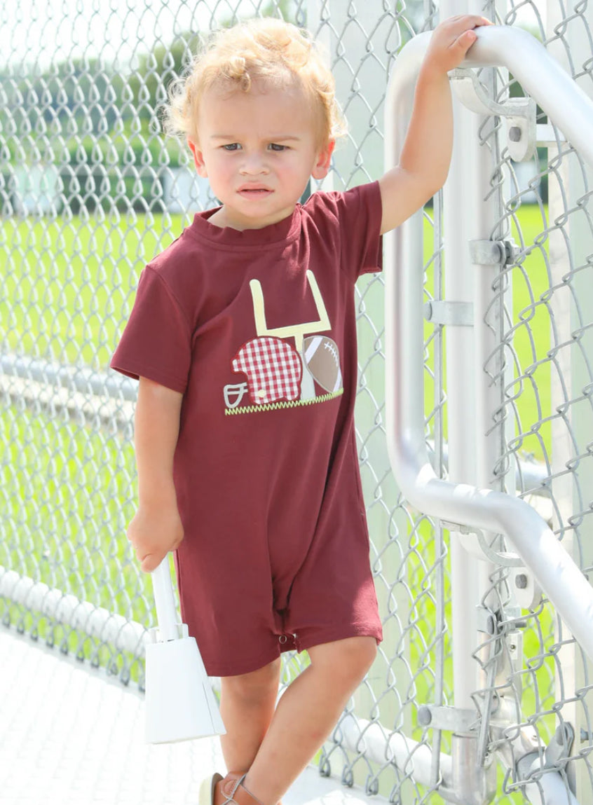 Maroon Touchdown Romper