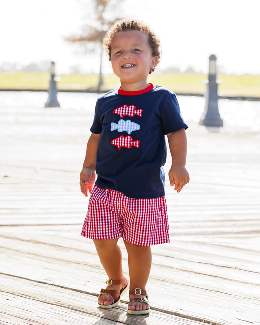 Jellybean Boys Patriotic Fish Trio Shorts Set