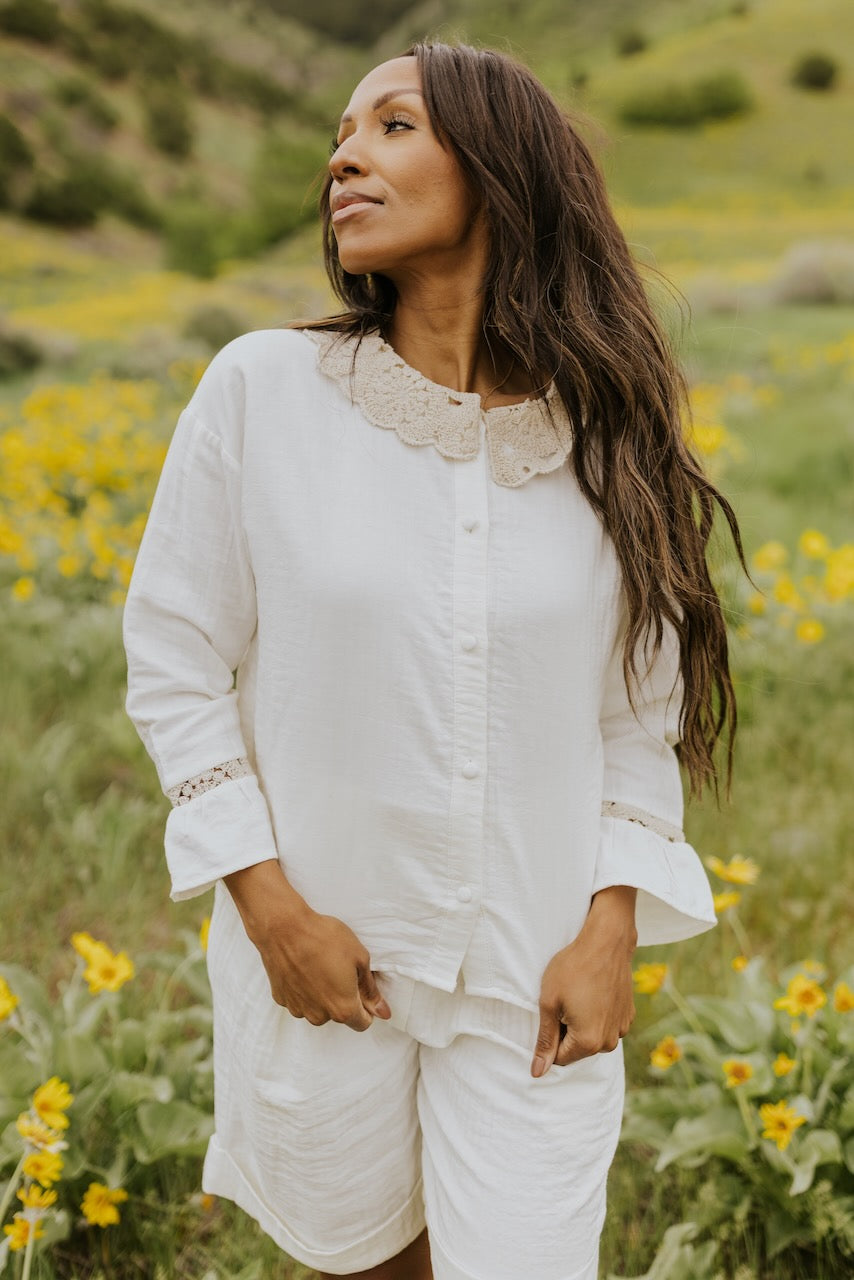 SALT River Oaks Lace Collar Blouse