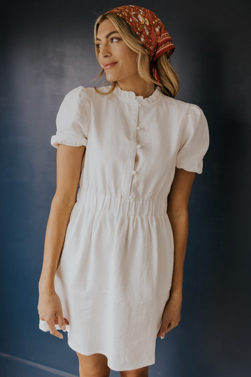 Gia Puffed Sleeve Button Up Dress