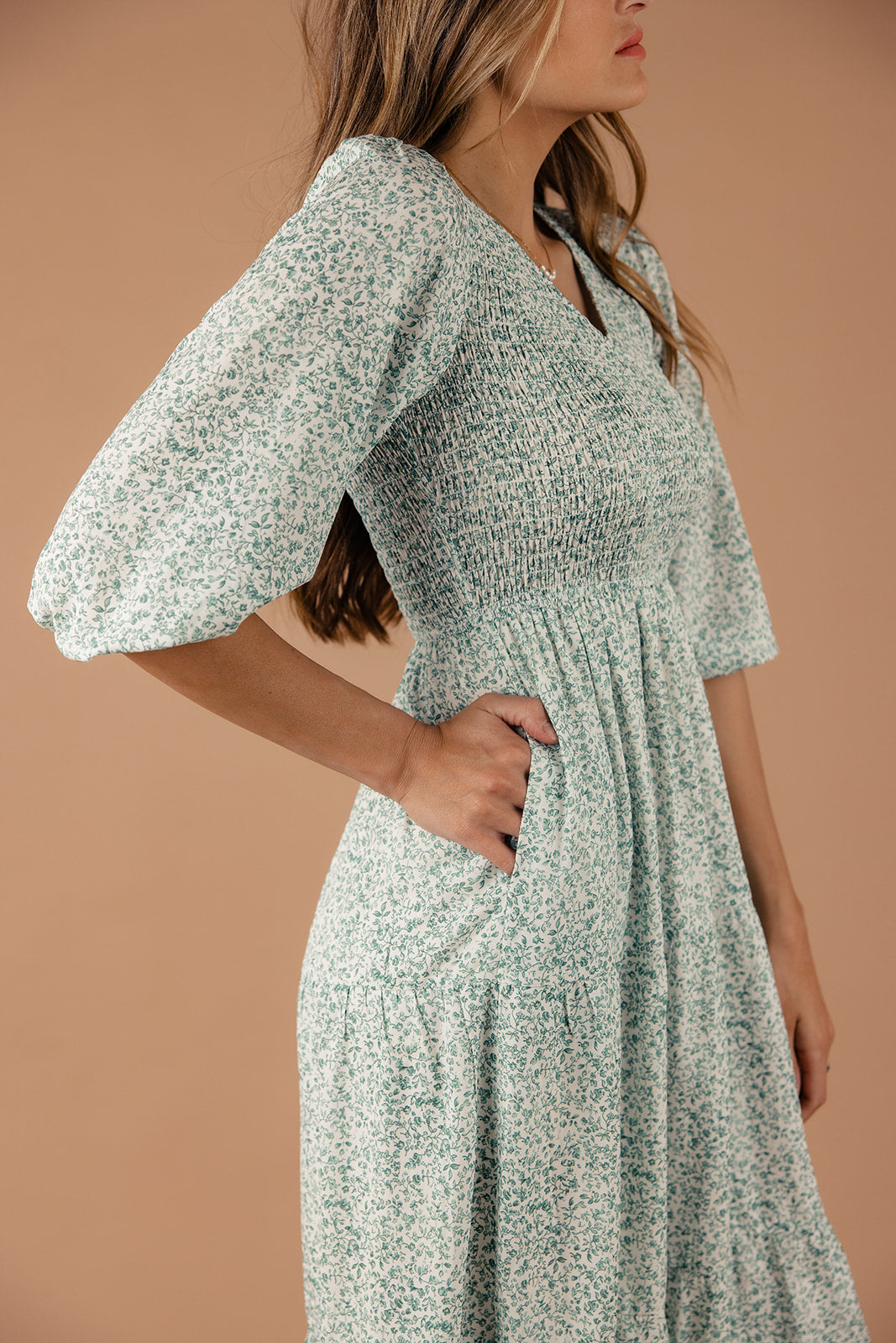 Avie Floral Smocked Midi