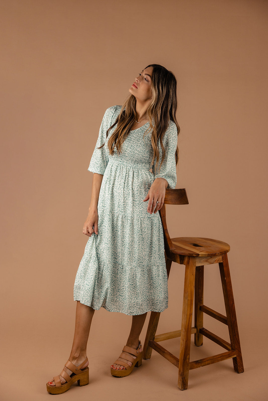 Avie Floral Smocked Midi