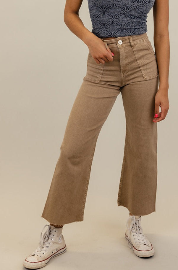 Skyler High Rise Raw Edge Pants