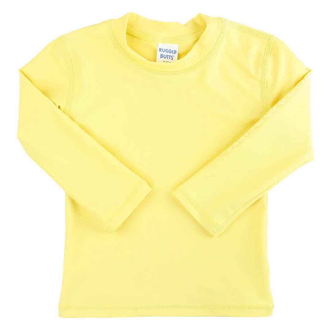 RuffleButts - Banana Yellow Long Sleeve Logo Rash Guard