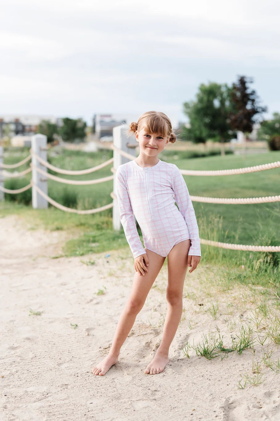 Lyanna Swim in Pink Picnic  | UPF 50