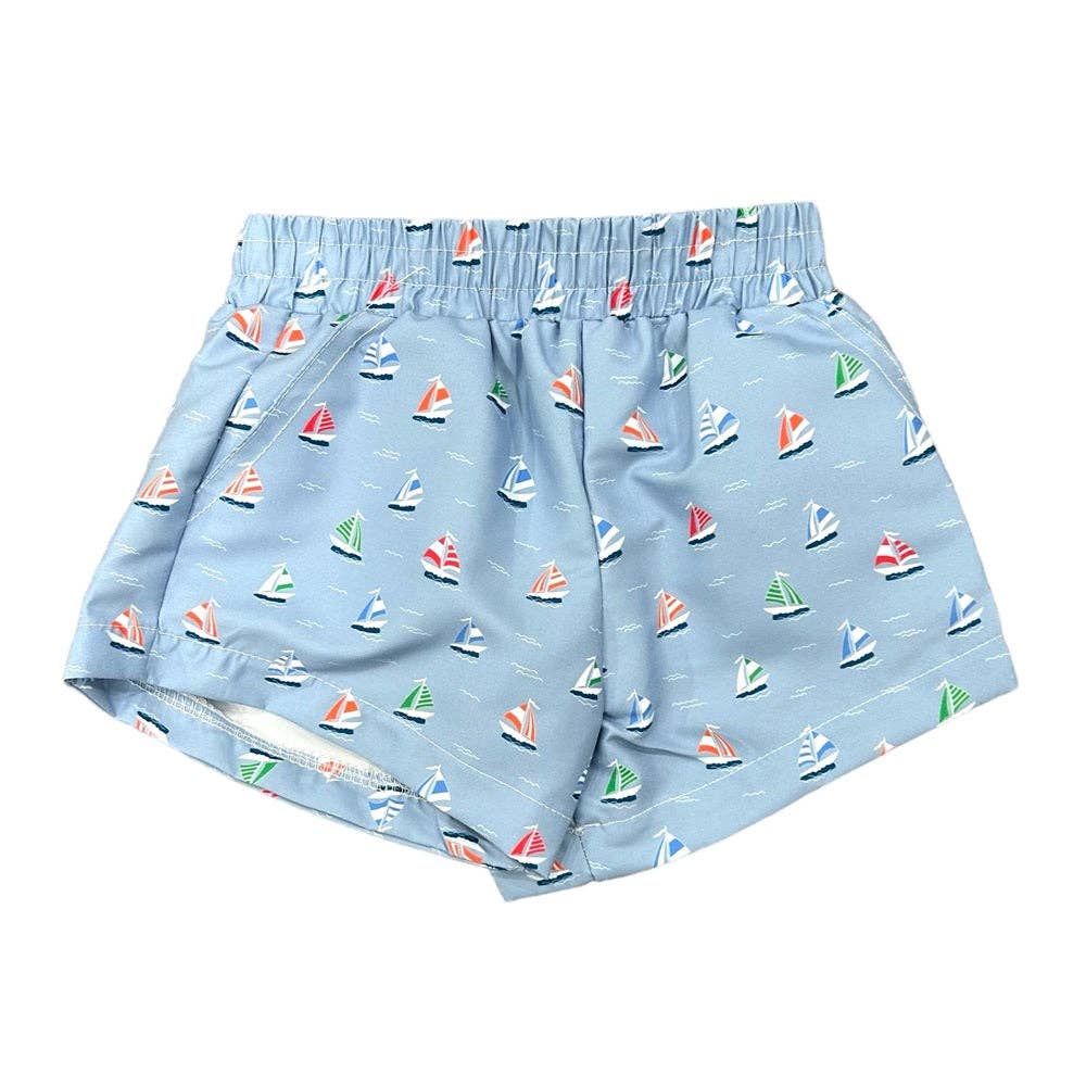 Sugar Bee Clothing - Boy Shorts - Sailboats