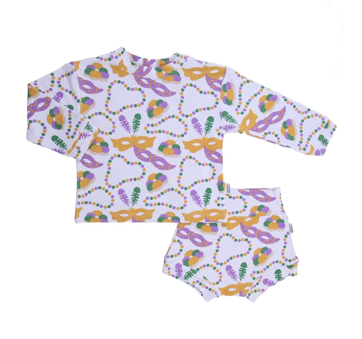 Southern Slumber - Mardi Gras Bamboo Sweatshirt Set - Top & Bottom