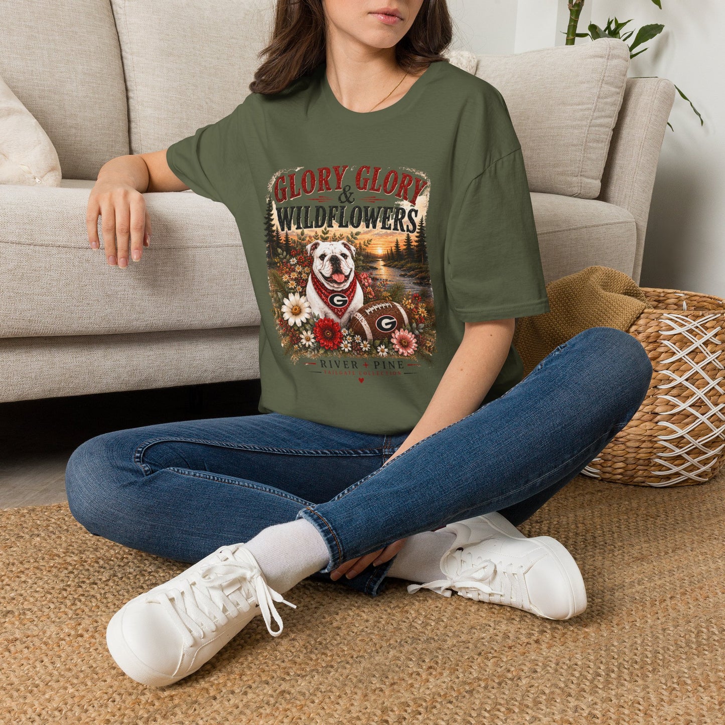 River + Pine - Glory Glory & Wildflowers T-Shirt — Front Graphic Only