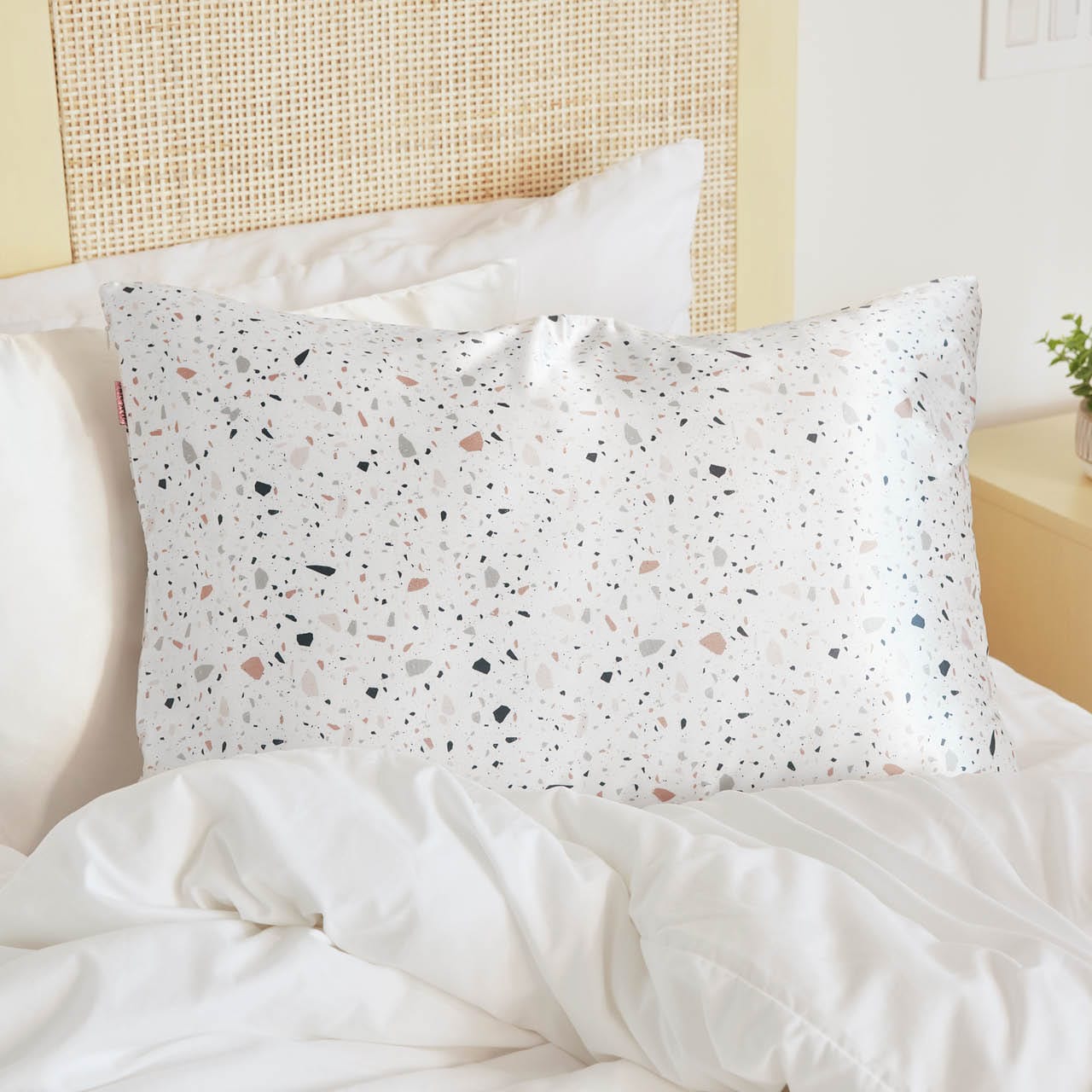 Satin Pillowcase - White Terrazzo