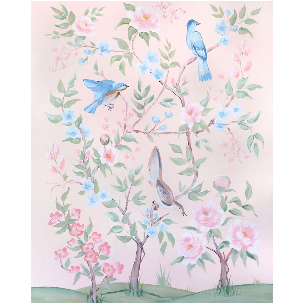 Blush Chinoiserie No. 1, a fine art print on canvas