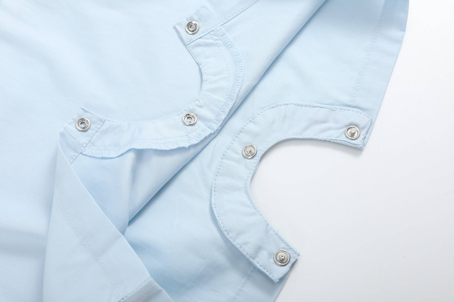 Lil Cactus - Light Blue USA Flag Smocked Shortalls