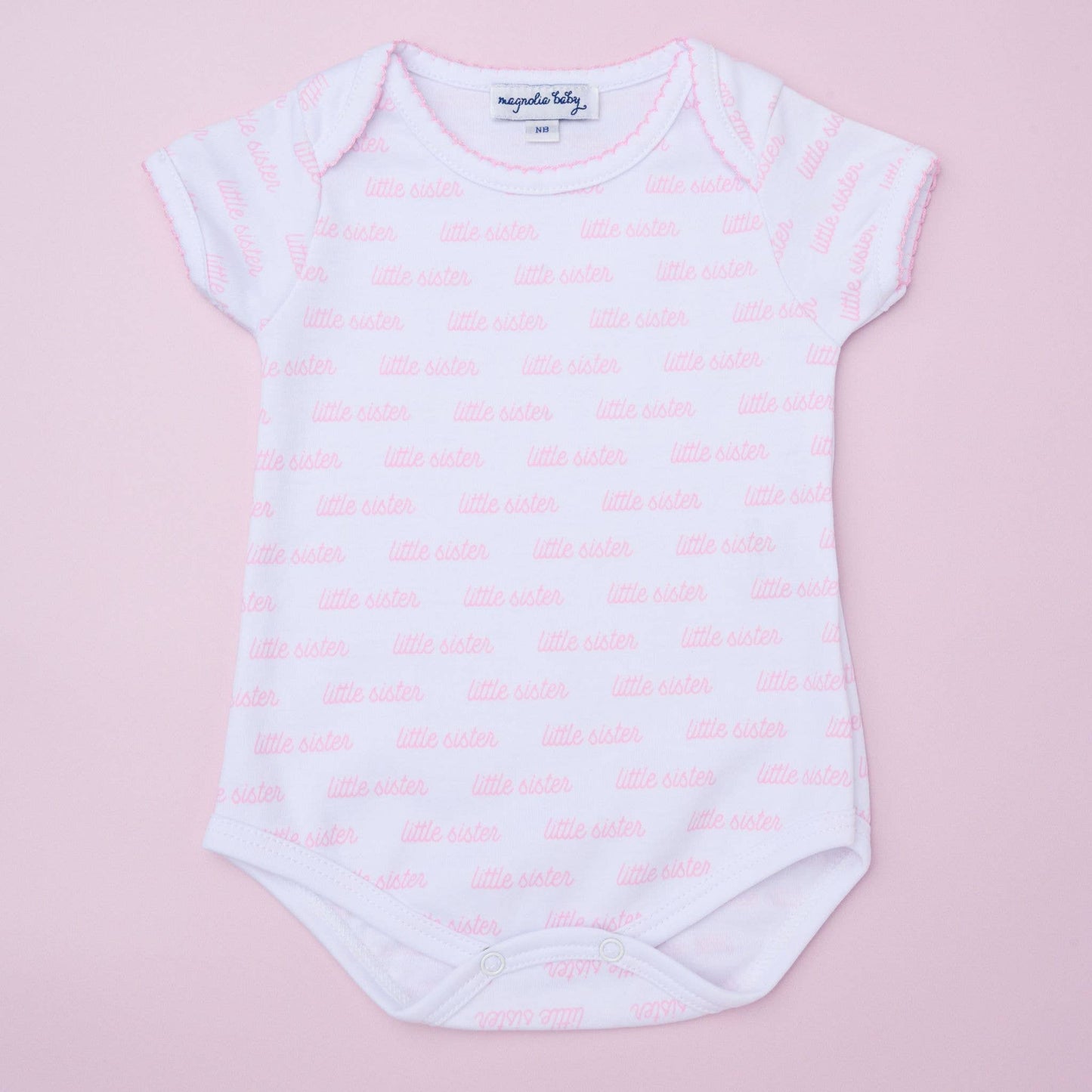 Magnolia Baby - Little Sister Print Short Sleeve Bodysuit