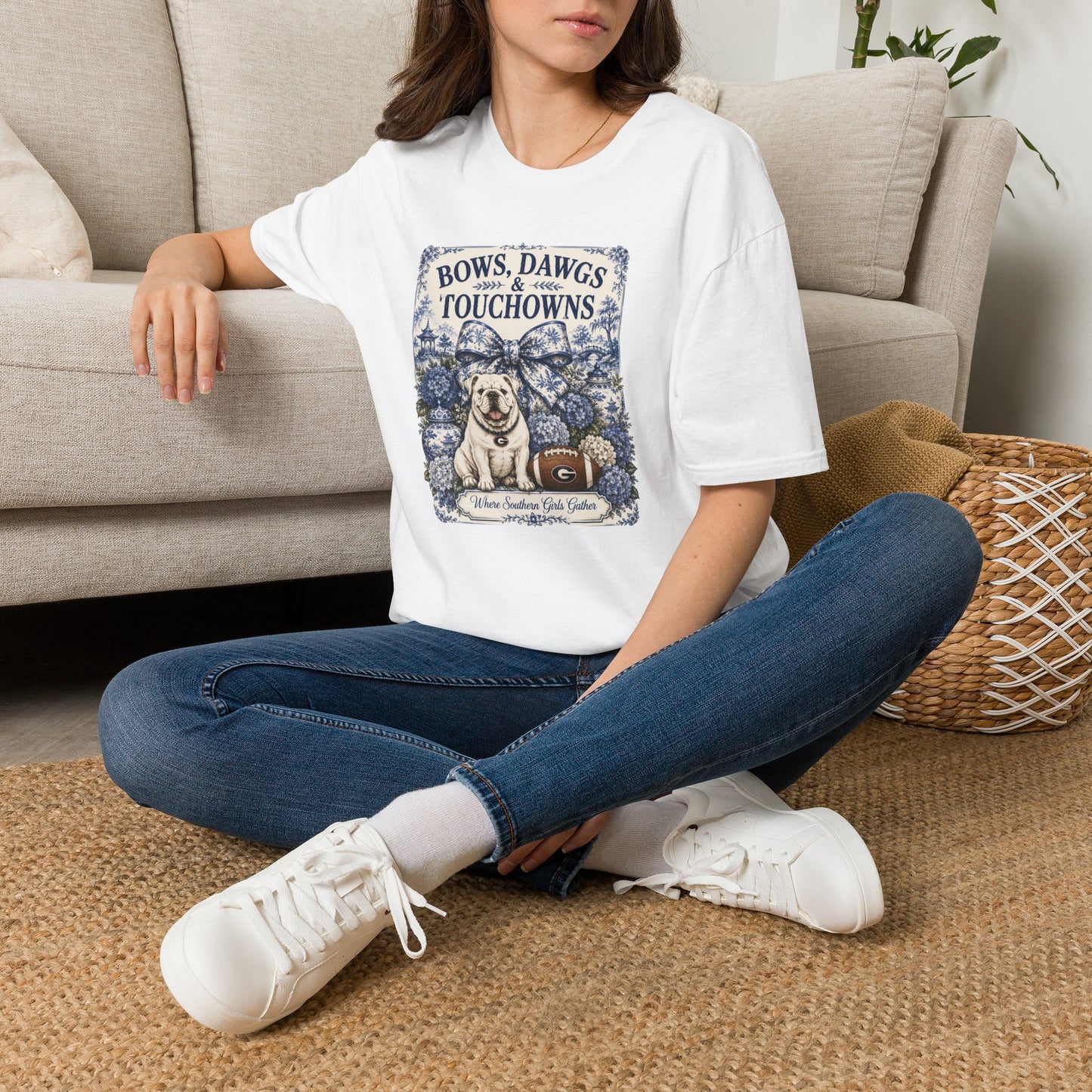 River + Pine Tailegate Collection - Bows, Dawgs, & Touchdowns Womens Tee