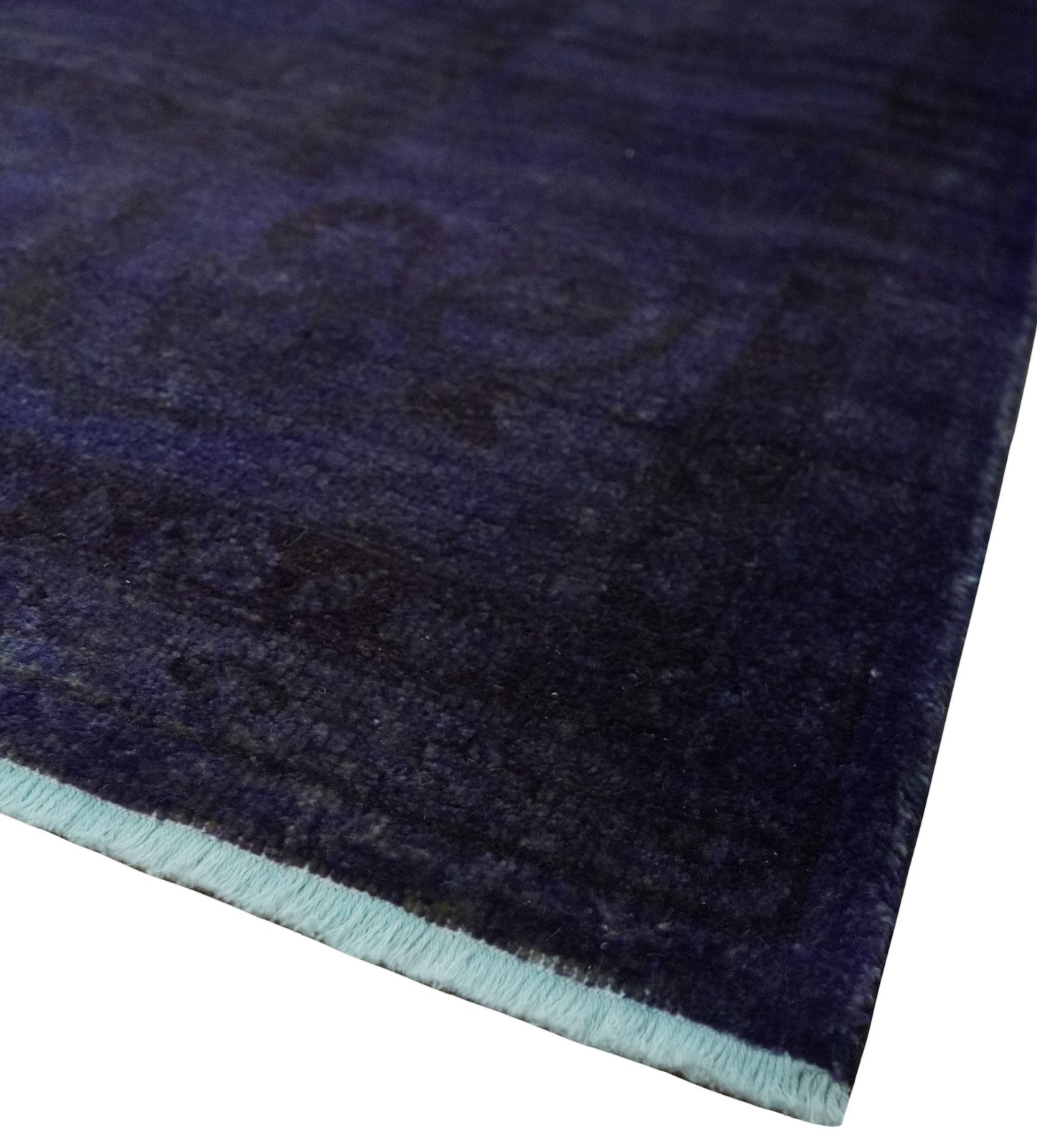 8.4x11.5 Overdyed Royal Dark Purple Hand Knotted Traditional Oushak Wool Area Rug