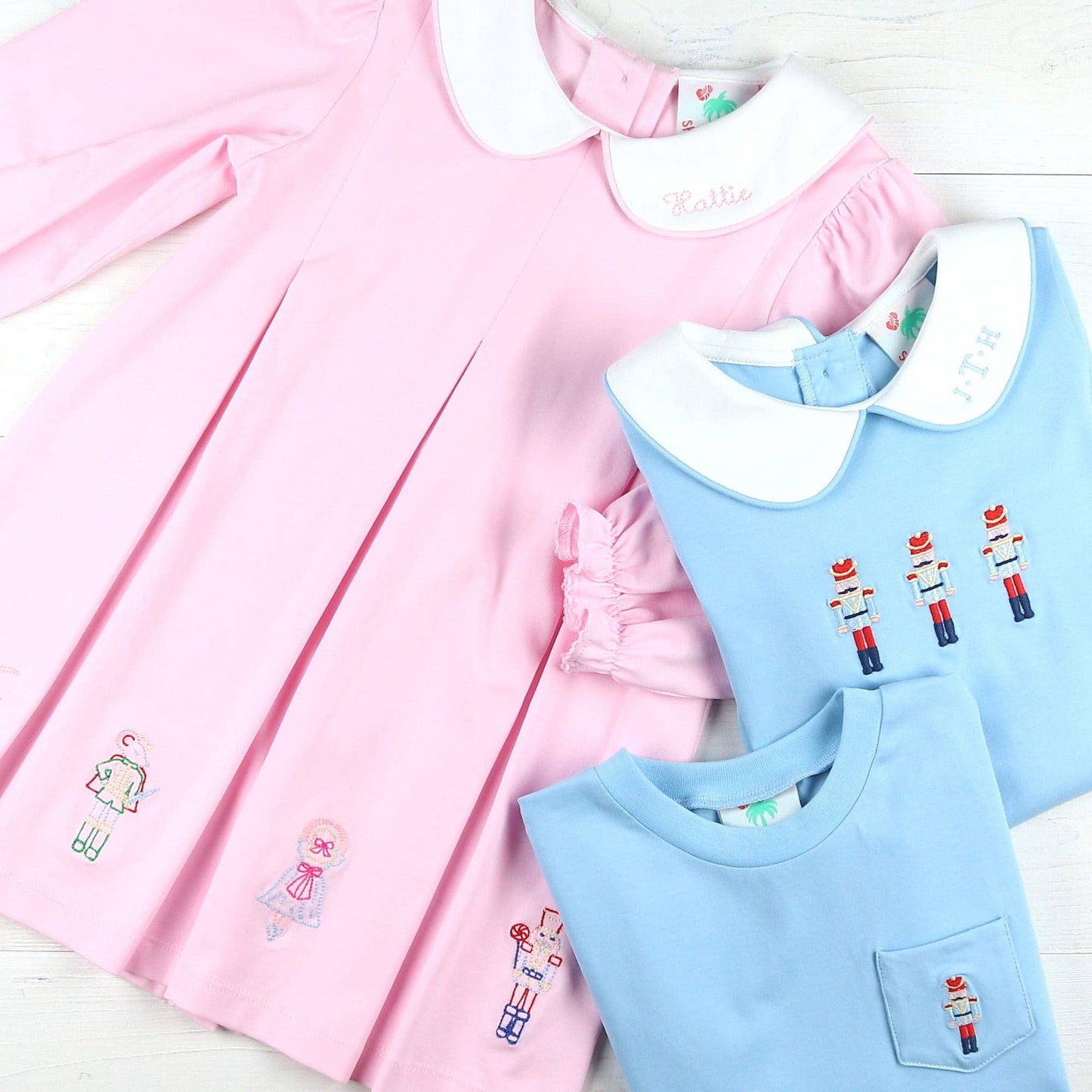 Shrimp and Grits Kids - Boys Collar Romper - Nutcracker