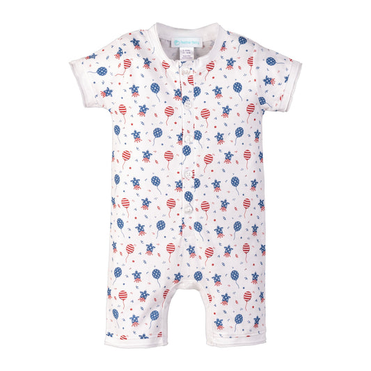 Henley Romper - USA Balloons 100% Pima Cotton