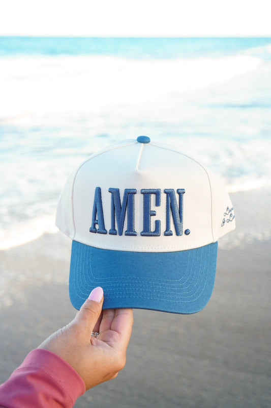 AMEN. - Slate Blue Vintage Trucker Hat