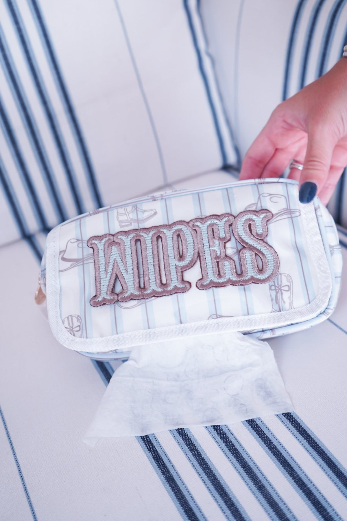 Wipes Pouch - Western Blues Clear Coat Bag