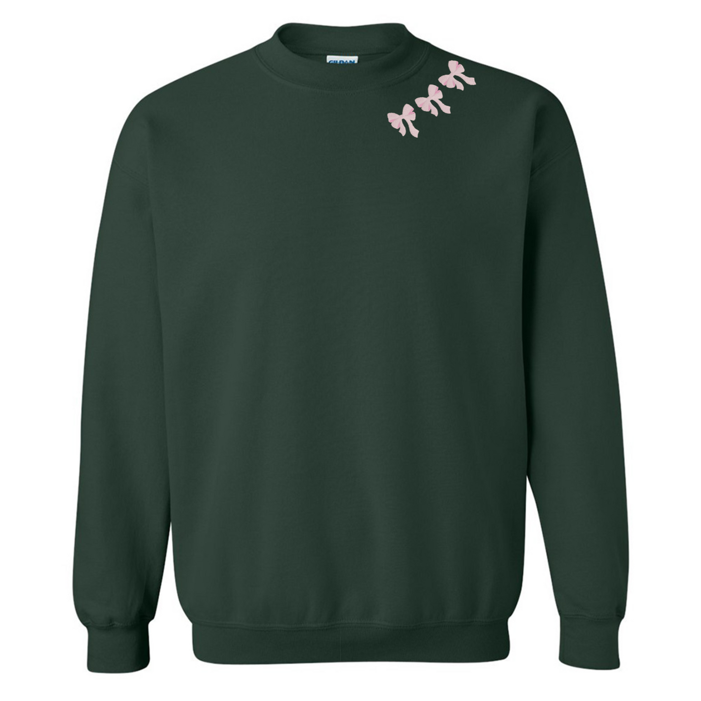 Embroidered 'Bow Collar' Crewneck Sweatshirt