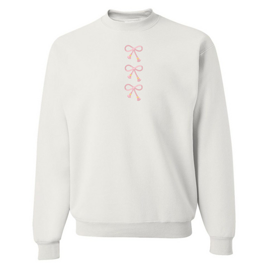 Embroidered Tasseled 'Bows' Sweatshirt