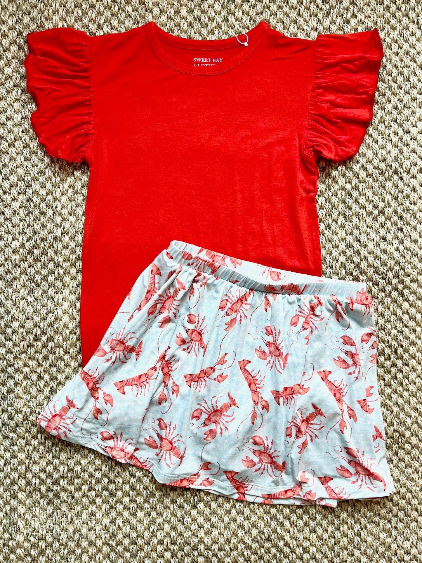 Sweet Bay Clothing - Red Ruffle Cap Sleeve T-shirt