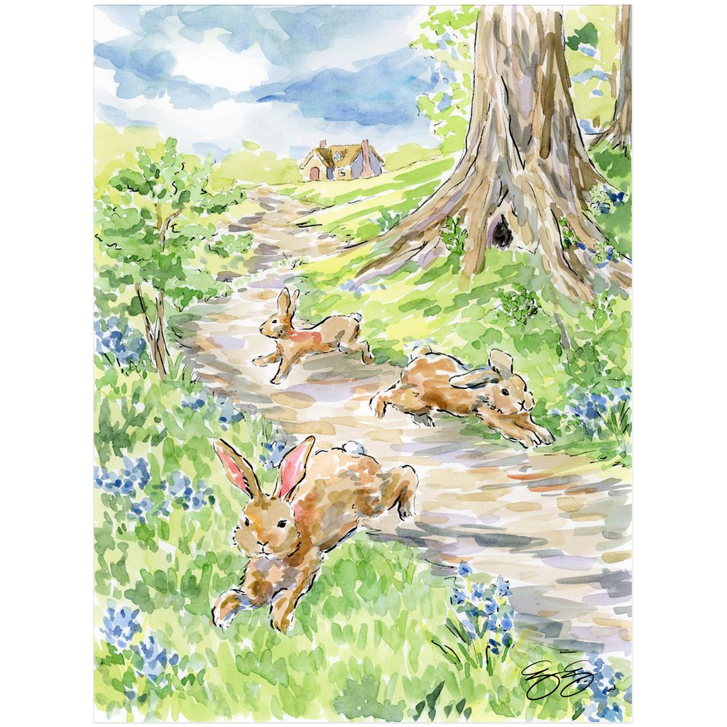 Baby Farm Animals: Bunnies, a fine art print on paper