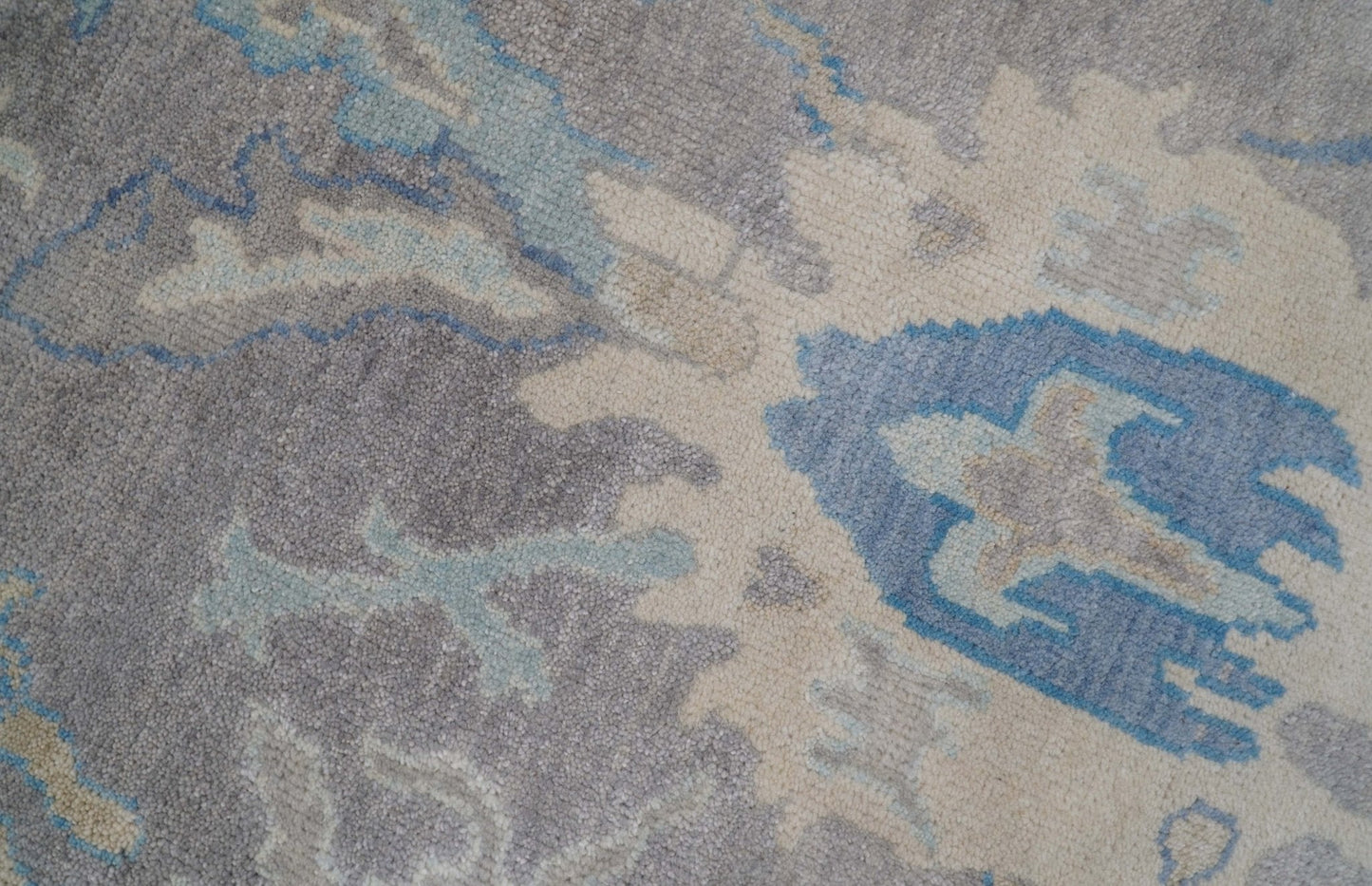 8x10 Hand Knotted Lavender Blue and Beige Traditional Persian Oushak Wool Rug | TRDCP761810