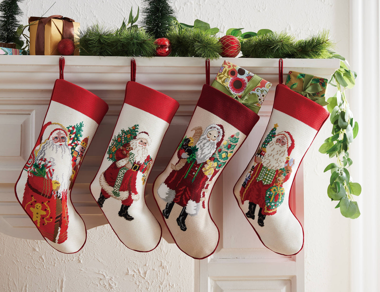 Peking Handicraft - Jingle Claus Embroidered Needlepoint Stocking