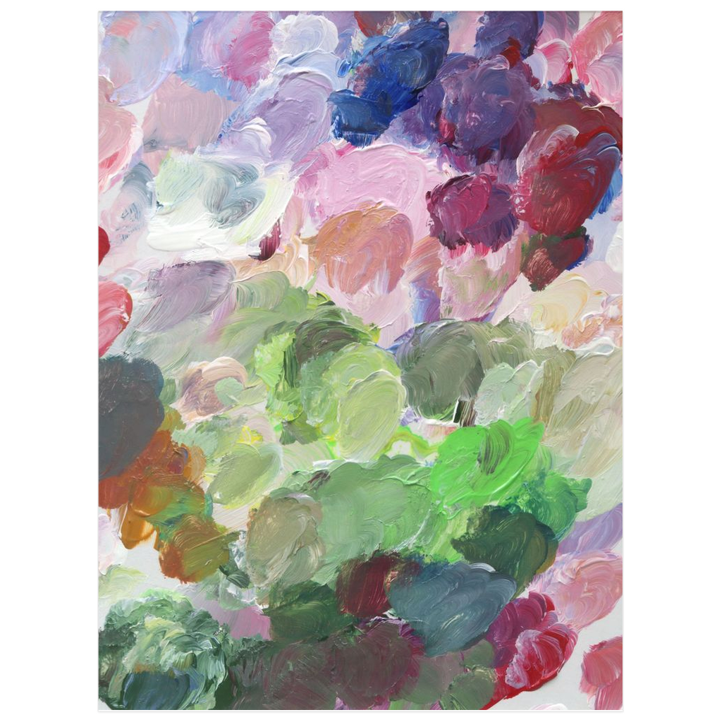 Aster paint palette, a fine art print on paper