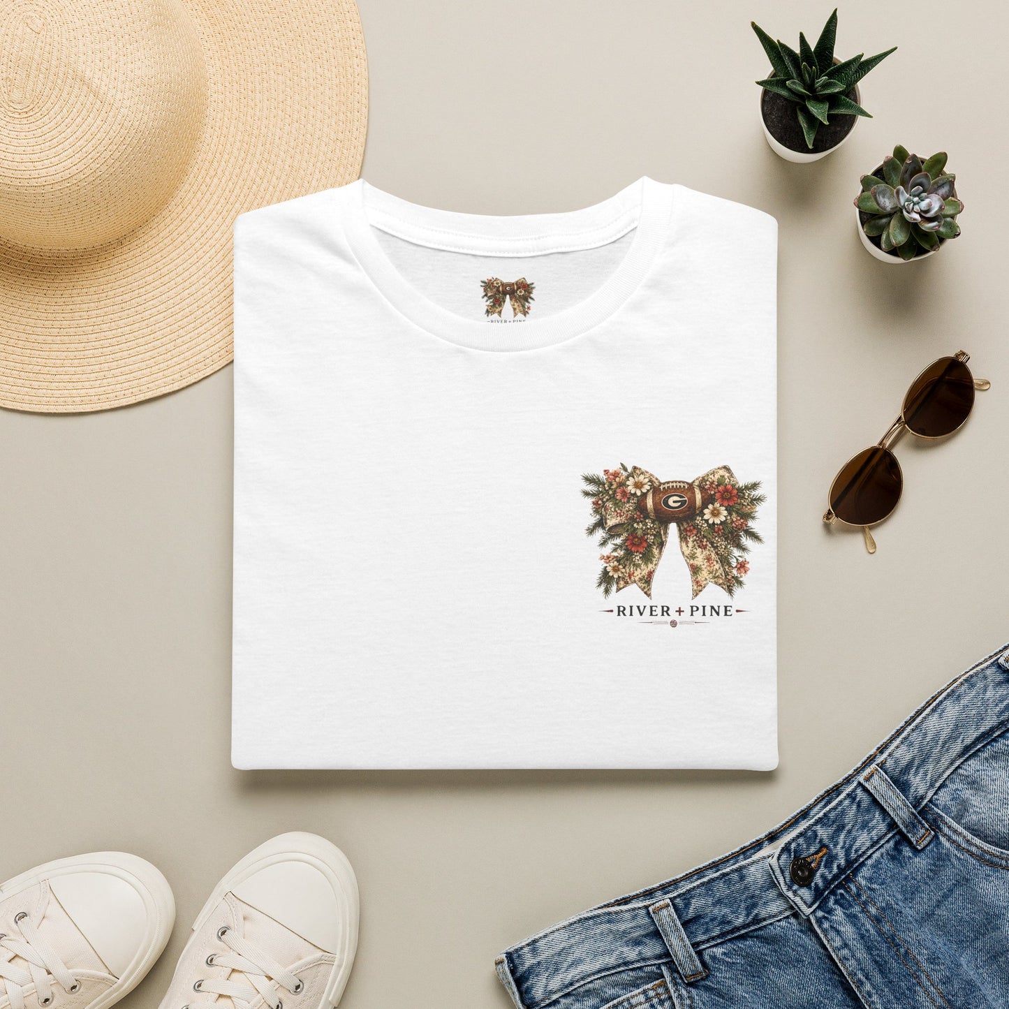 "River + Pine" - UGA Wildflowers & Touchdowns Womens T-Shirt