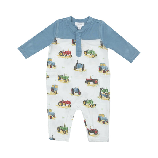 Romper W/ Contrast Sleeve - Vintage Tractors