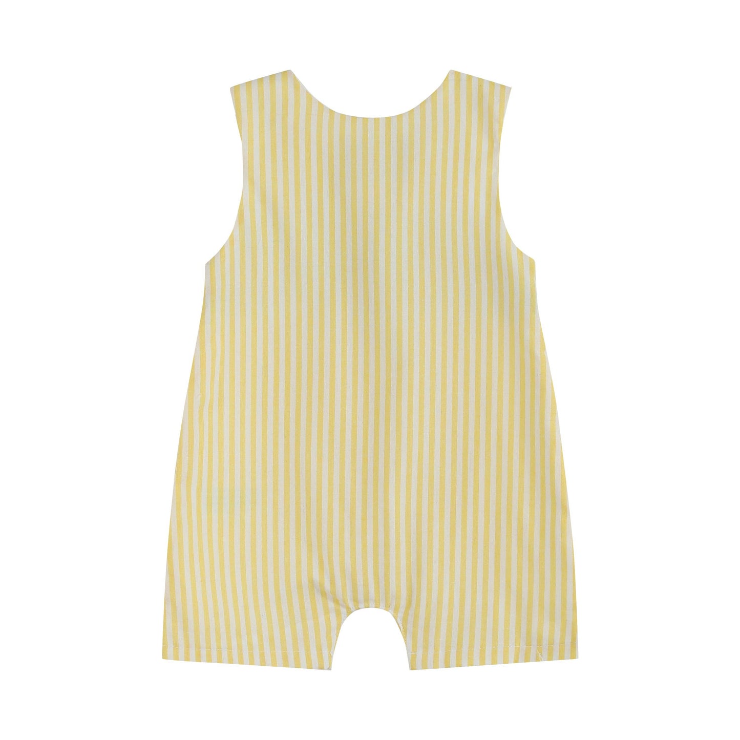 Lil Cactus - Yellow Striped 'Birthday Boy' Smocked Shortalls