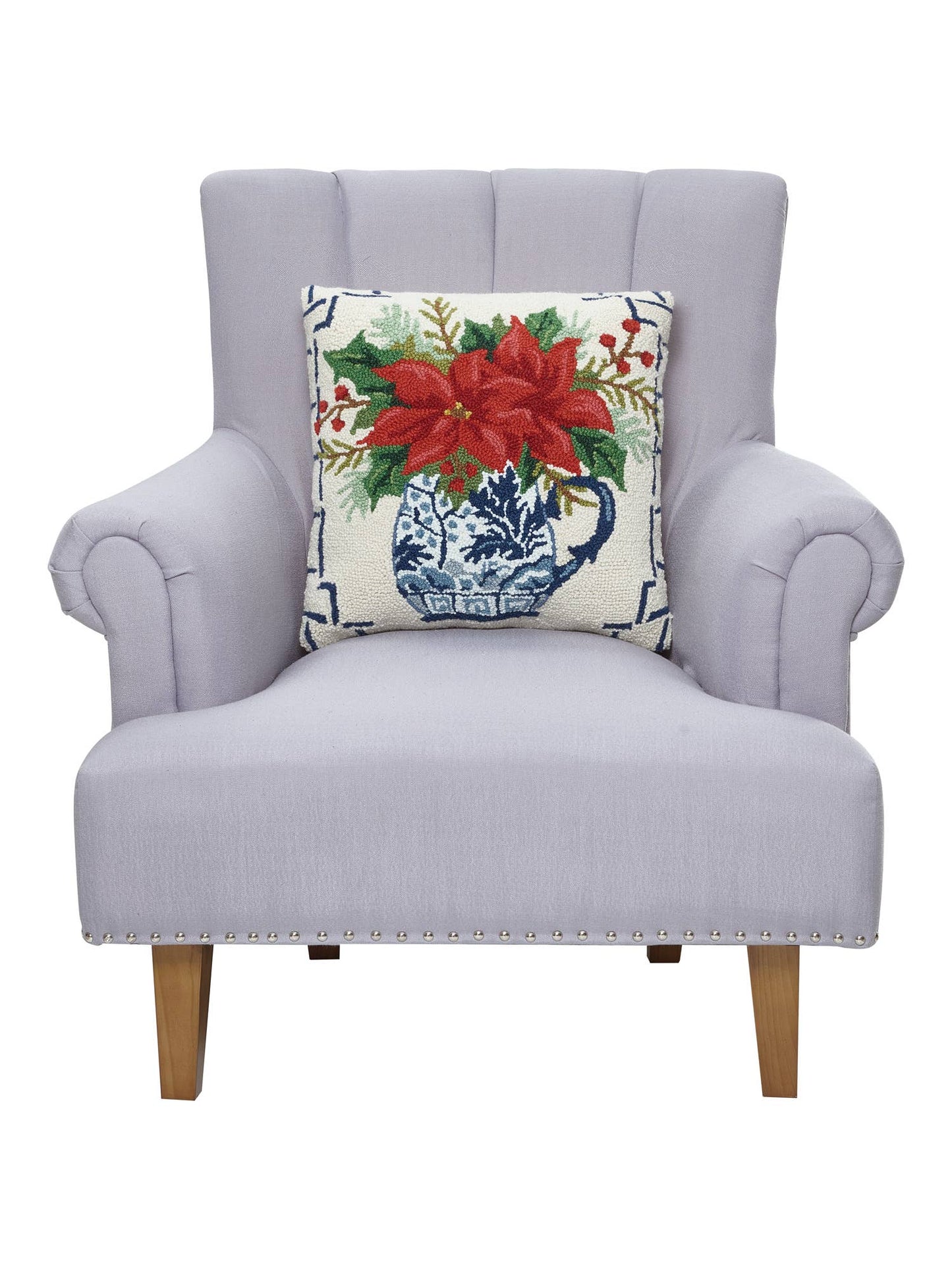 Peking Handicraft - Chinoiserie Poinsettia Hook Pillow